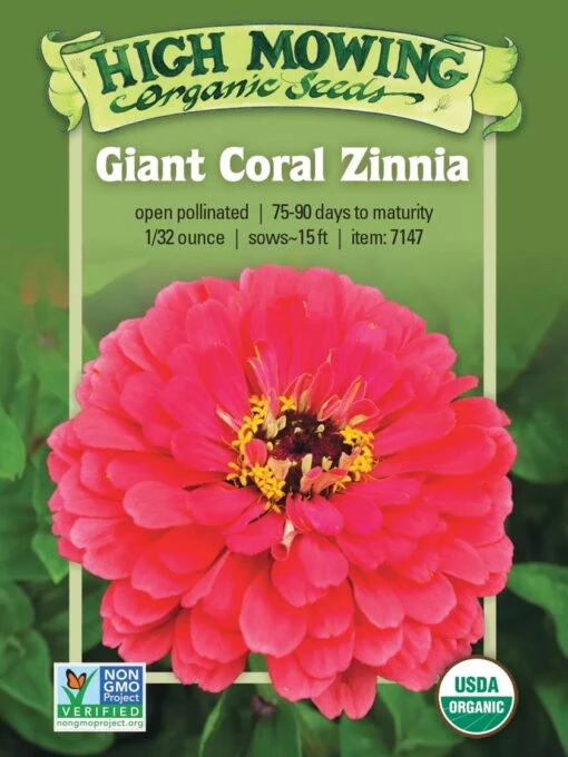 Giant Coral Zinnia Organic Seeds -Outdoor Garden Care Shop 8598226 01V tif